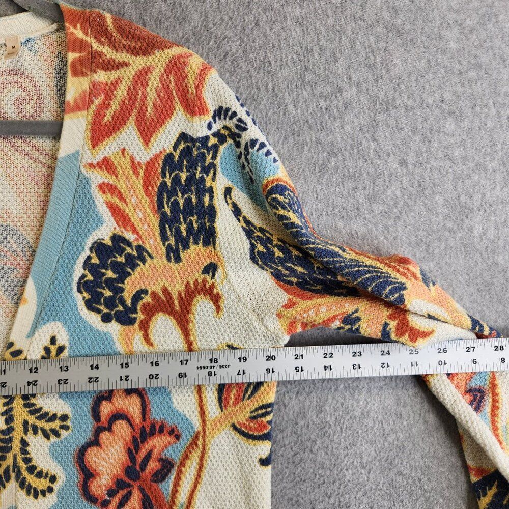 Soft Surroundings Sweater Womens M Chambray Paisley Marin Cardigan Midi Tunic - Picture 7 of 13